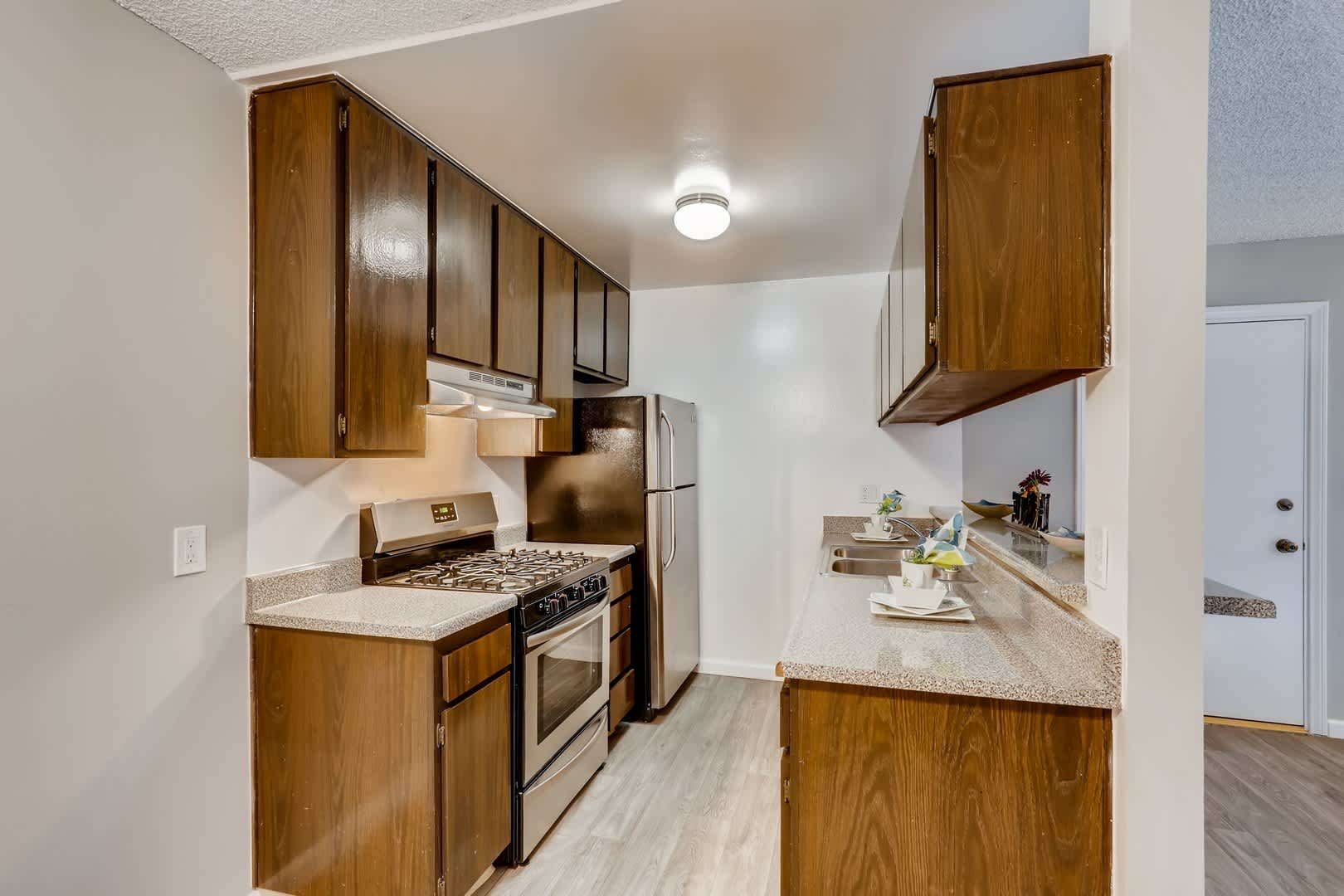 Kitchen with wood cabinetry